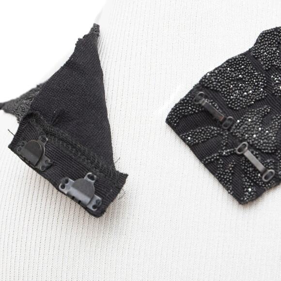 Tadashi Shoji Black Formal Beaded Sequin Halter Long Skirt Dress Size Small - Picture 6 of 11